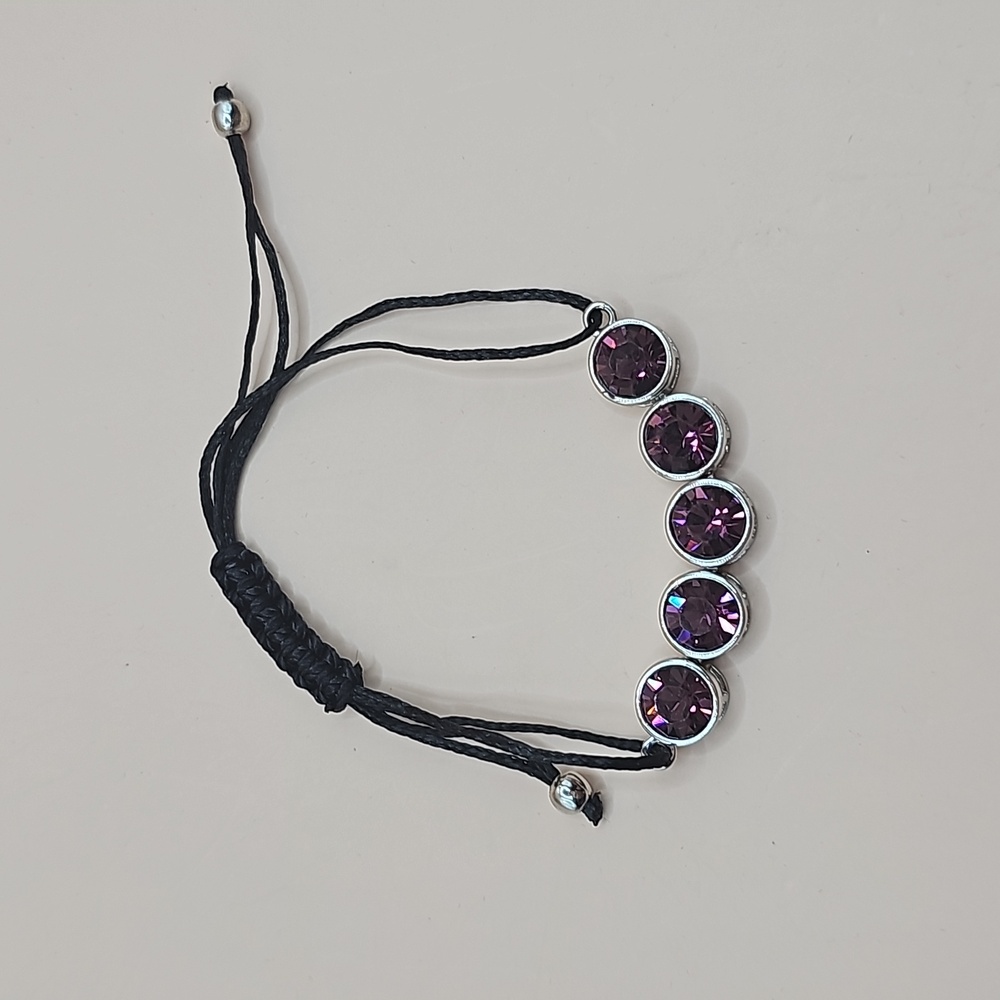 34. Foilback amethyst crystal bracelet